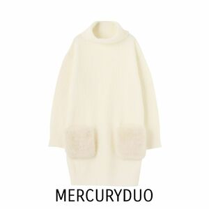 【美品】MERCURYDUO マーキュリーデュオ フェイクファーポケットニットワンピース 