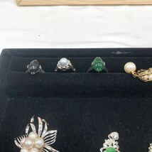 メッキアクセサリー　ネックレス×5 リング×3 イヤリング×3 ピアス×2 トップ×10 まとめて23点　中古 総重量154.6g YS Z9O8_画像9