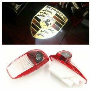 ポルシェ ロゴ LED カーテシ ランプ 911 パナメーラ ケイマン ボクスター 996/997/970/986/987 純正交換タイプ マーク エンブレム ライト