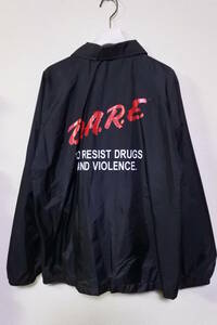 00's D.A.R.E. Cardinal Nylon Jacket size M 楽物乱用予防教育 コーチジャケット ブラック