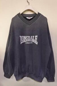 80's LONSDALE ロンズデール スウェット プルオーバー size M-L フェードグレー ビンテージ