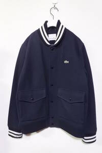 LACOSTE LIVE Wool Bomber Jacket size 50 DEVANLAY ラコステ ウール スタジャン ダークネイビー