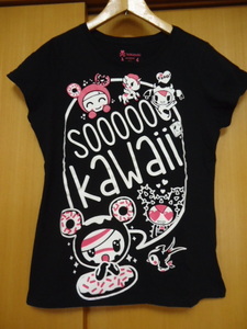 即決　ＵＳ　tokidoki　トキドキ　レディース　Tシャツ　黒色　Ｌ　Sooooo Kawaii　