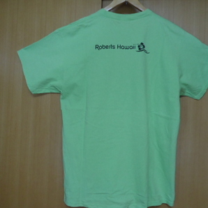 即決 ハワイ Roberts Hawaii ロバーツハワイ スタッフ Ｔシャツ 黄緑色 Ｌ の画像2