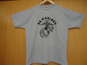 即決　ＵＳ　ミリタリー　U.S. MARINES　海軍　Ｔシャツ　グレー色　ＸＬ