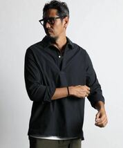 The DUFFER of ST.GEORGE GARMENT-DYE SKIPPER SHIRT：製品染め ニュアンスカラー スキッパーシャツ Lネイビー_画像2