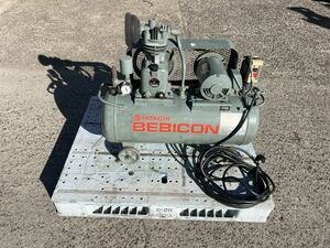 002 日立　BEBICON コンプレッサー0.75P-9.5V5　200V　50Hz　0.75kW/1馬力　中古品 作確認済み.