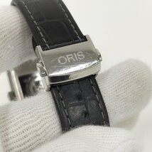 ●ORIS オリス B7460 メンズ腕時計 ブラック文字盤 ポインターデイト SS 自動巻き 中古[ne]u506_画像9