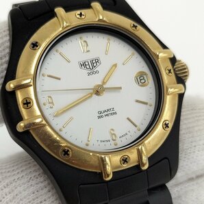 ●ジャンク TAG HEUER タグホイヤー2000 956.013 ブラック×GP メンズ腕時計 ホワイト文字盤 クォーツ 中古[ne]u521の画像8