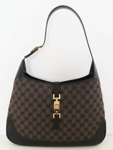 M01 GUCCI グッチ ジャッキー GG キャンバス/レザー ワンショルダーバッグ 002113 ブラウン/ブラック