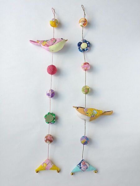 小鳥とお花の吊るし飾り
