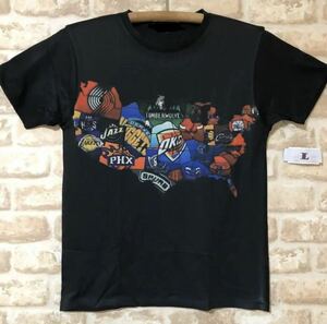 バスケットチーム　アメリカ地図　Tシャツ　Lサイズ　NBA