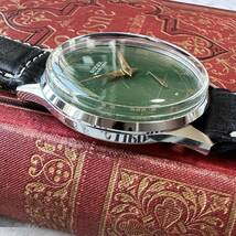 ロレックス　マルコーニ　1910　グリーン　ステンレスシルバー　手巻き　動作良好　　メンズ腕時計_画像4
