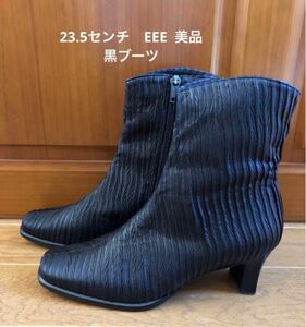 ⑥23.5センチ　EEE 美品　黒ブーツ　中古品　PLATINOZAPATOS