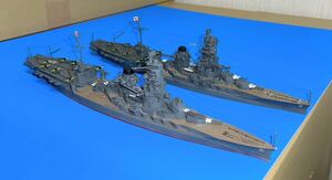 日本海軍　戦艦　伊勢　日向　二隻　1／700 完成品