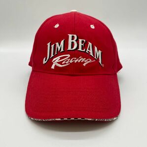 JIM BEAM　ウィスキー　企業モノ　レーシング　刺繍ワッペンロゴ　ベースボールキャップ　ヴェルクロバック