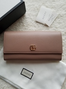 新品 GUCCI グッチ GGマーモント レザー コンチネンタル 長財布 ベージュ 456116 CAO0G 5729