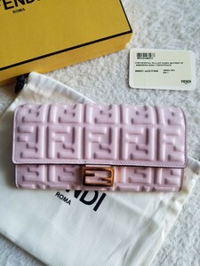 新品 FENDI フェンディ BAGUETTE バゲット コンチネンタル 長財布 ROSA CONFETTO 8M0251 AAJD F184R 国内完売 入手困難