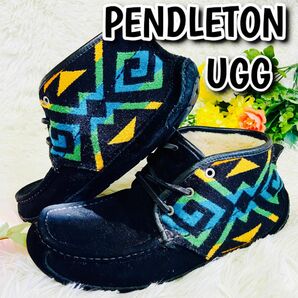 美品●PENDLETON×UGG●コラボ●LYLE●チャッカブーツ●ムートンブーツ●ショートブーツ●メンズ　レディース●ネイティブ