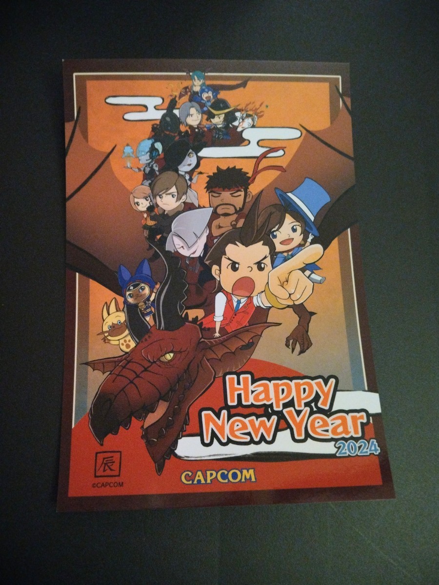 Limitierte CAPCOM 2024 Capcom Neujahrskarte Postkarte Ace Attorney Resident Evil Street Fighter Dragon's Dogma Capcom Store, Comics, Anime-Waren, Andere