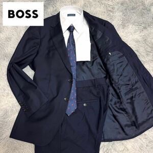 【未使用級】現行モデル HUGO BOSS セットアップ スーツ ヒューゴボス 大谷翔平 ジャケット ネイビー 紺 50サイズ(XL相当)