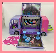 N166【ジャンク】当時物 バービー ツアーバス 2001年 マテル 大型バス 車 乗り物 Barbie Jam 'n Glam CONCERT TOUR BUS Playset _画像1