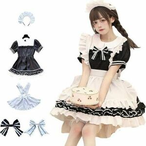 メイド服 コスプレ衣装 コスチューム スカート トップス エプロン ハロウィン 青春　M L