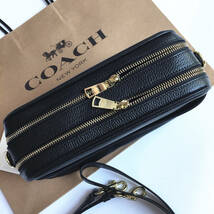 ☆新品☆コーチ/COACH バッグ F39856 ブラック ダブルジップ ショルダーバッグ クロスボディー レディースバッグ アウトレット品_画像5