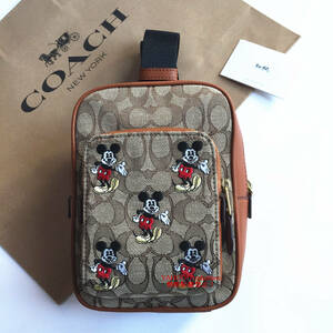 ☆新品☆コーチバッグ COACH x DISNEY CM721 トラックパック14 ミッキーマウス ショルダーバッグ クロスボディー男女兼用 アウトレット品