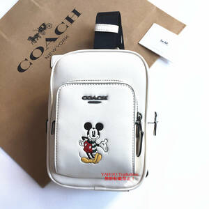 ☆新品☆コーチバッグ COACH x DISNEY CM026 トラック パック14 ミッキーマウス ショルダーバッグ クロスボディー男女兼用 アウトレット品