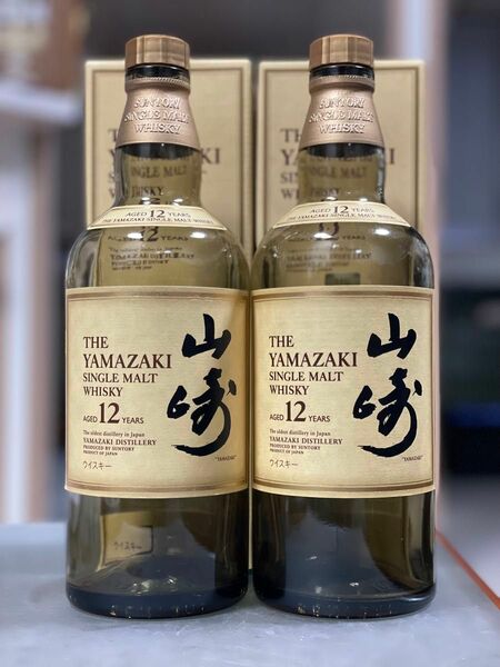 【空瓶空箱2セット】山崎12年 旧ラベル シングルモルト 700ml ギフト箱付き