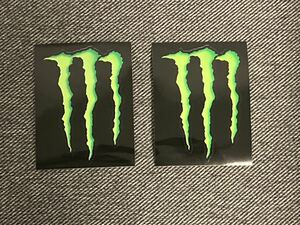 送料無料 ★ モンスターエナジーステッカー 黒 2枚セット MONSTER ENERGY ステッカー シール ボード スケボー バイク ヘルメット