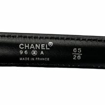 【良品】シャネル CHANEL 96A カンボン ロゴ レザー ベルト ブラック_画像10