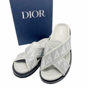 【美品】ディオール Christian Dior アクア サンダル CD ダイヤモンド 41 グレー メンズ