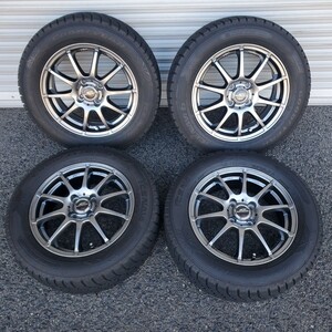 【美品】 グッドイヤー 185/65R15 スタッドレス 4本セット GOOD YEAR アイスナビ シュナイダー スタッグ 5.5J 4穴 PCD100