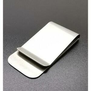 [ new goods ] money clip silver simple stylish card clip hair line purse .. card fingerprint attaching difficult mat plain 