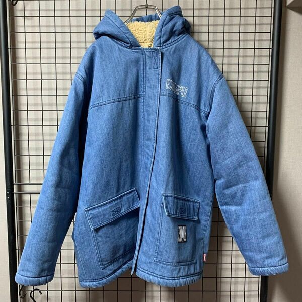 【美品】EXAMPLE DENIM BOA JACKET ライトブルー サイズL