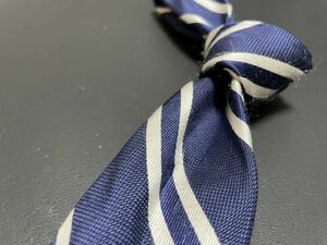 【美品】BrooksBrothers　ブルックスブラザーズ　レジメンタル柄　ネクタイ　3本以上送料無料　ネイビー