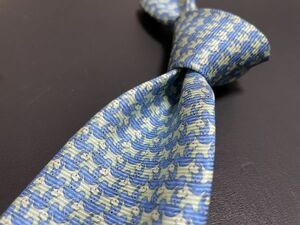 【超美品】BVLGARI　ブルガリ　ワンちゃん柄　ネクタイ　3本以上送料無料　ブルー