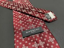 【美品】GIVENCHY　ジバンシー　ロゴ＆ドット柄　ネクタイ　3本以上送料無料　ワインレッド_画像2