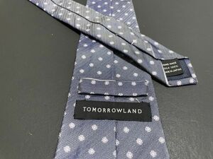 TOMORROWLAND　トゥモローランド　ドット柄　ネクタイ　3本以上送料無料　ブルーグレイ