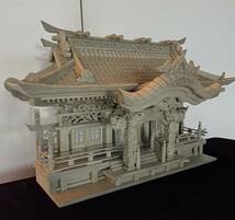 井波彫刻　大型　総神代桧材 金具なし無双作 最高級品 入母屋造三社_画像5