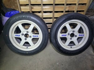  RAYS VOLK RACING TE37 15インチ 6.5J +35 PCD100 4穴 ホワイト 195/55R15 ZⅢ