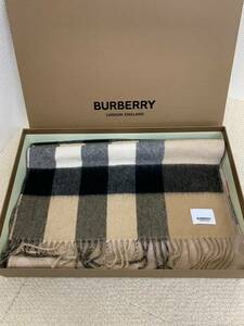 美品　BURBERRY　バーバリー カシミア100％　大判マフラー　モノグラム　リバーシブル　ノバチェック スカーフ ストール マフラー