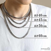 シルバー925 喜平チェーン ネックレス 幅6mm 60cm 喜平ネックレス 太め 重厚感 メンズ 男性 金属アレルギー対応_画像7