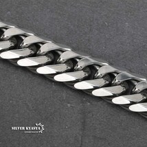 13mm ステンレス 喜平ネックレス 中折式 太幅 太め ダブル喜平チェーンネックレス シルバー 銀色 (60cm)_画像4