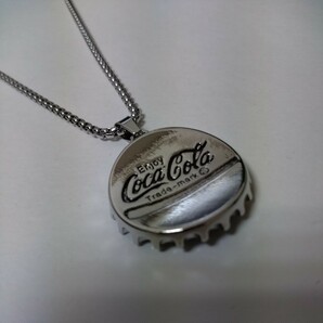 未使用品 Coca-Cola Trademark Bottle Cap Necklace コカコーラ ロゴ ボトルキャップ 王冠デザイン S925刻印 ペンダントトップネックレスの画像3