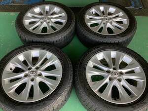 【中古】アルファード ヴェルファイア 純正 18x7.5J 5H 114.3 +45 4本 1台分 トーヨー トランパス TX 235/50R18 冬 雪 トヨタ アルミ