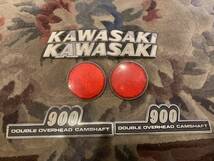 ■z2 z1 赤リフレクター エンブレムKAWASAKI 900DOHC オリジナル ヤレ当時物 kz RS■_画像1