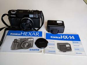 コニカ　ヘキサー　konica HEXAR　レンズシャッターAFコンパクトカメラ　コニカヘキサーレンズ35㍉F2.0 専用ストロボ、取説、ストラップ付